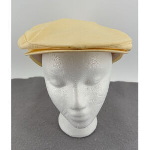 Vintage 80s 90s Yellow Preppy Cabbie Golf Hat One Size Newsboy Gatsby Cap